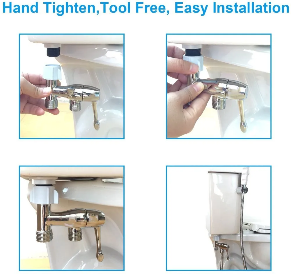 No Leaking Design Brass Bidet Tadapter With Shuttoff Valve,3way