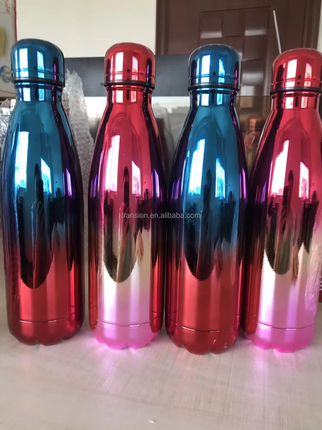 fashion metal plating mirror 750ml coke bottle keep-warm
