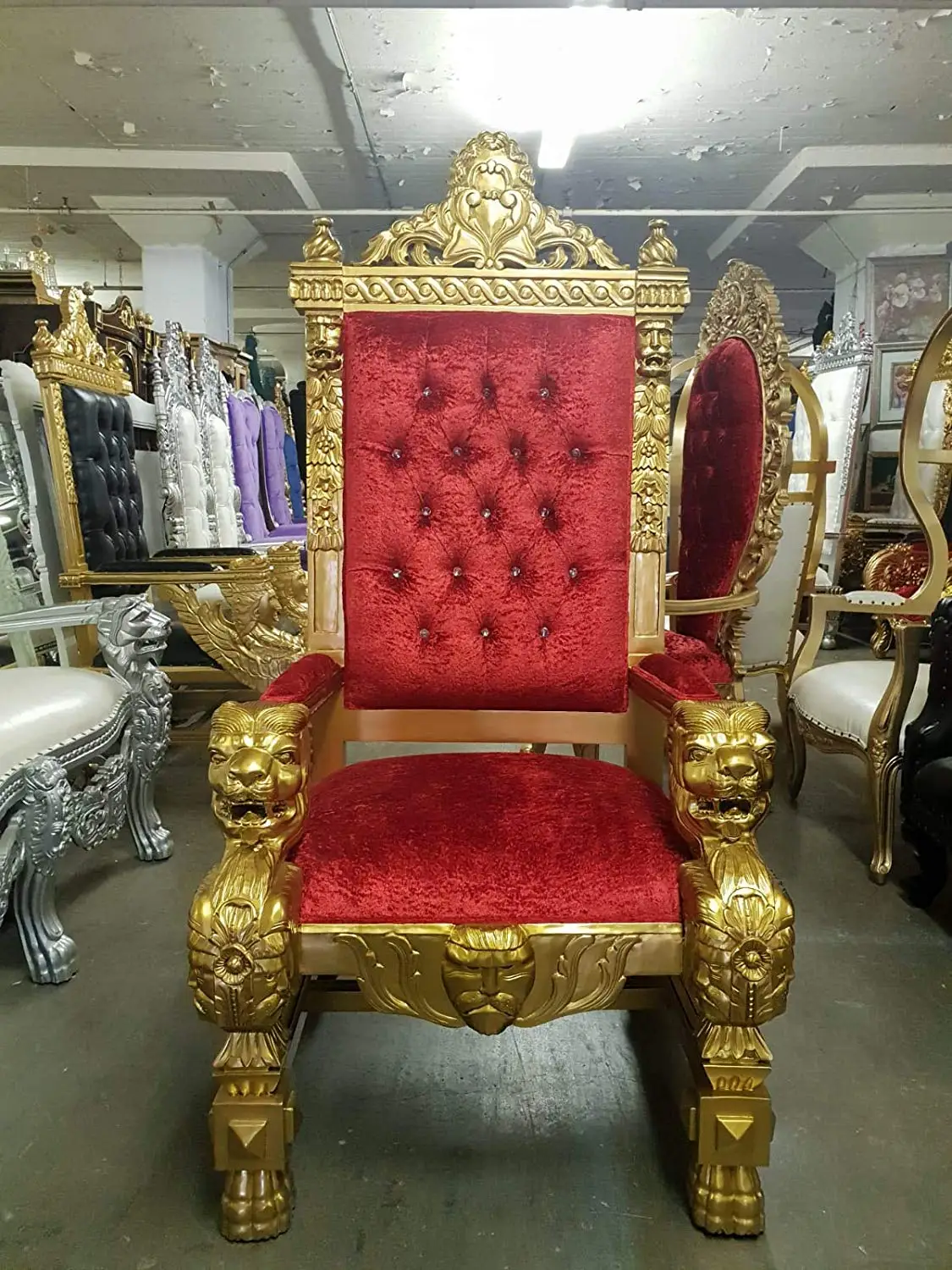 Buy Magnificent Double Lion King Throne Chair - Party Accent Love Seat