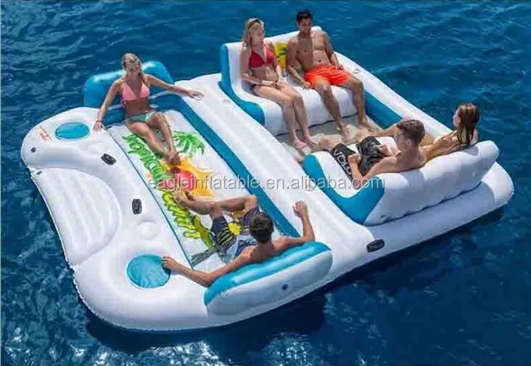 10 Person Inflatable Pool Float Island Party Lake River Cooler