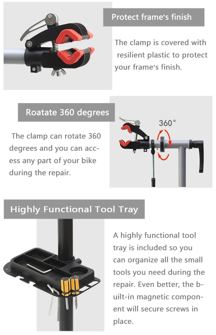 Telescopic arm cycle bicycle rack bike repair stand with steel