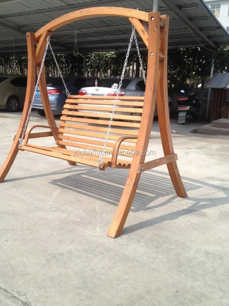 Wooden Swing Bench Seat Wooden Swing Set Hammock Chair Garden 2