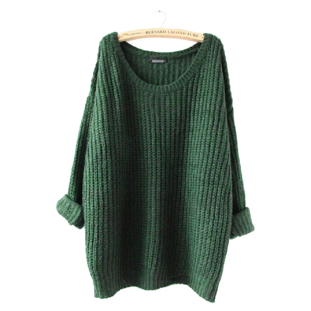 On Sale Super loose women sweaters and pullovers flag wool jumper batwing sleeve Loose shrug Thicker