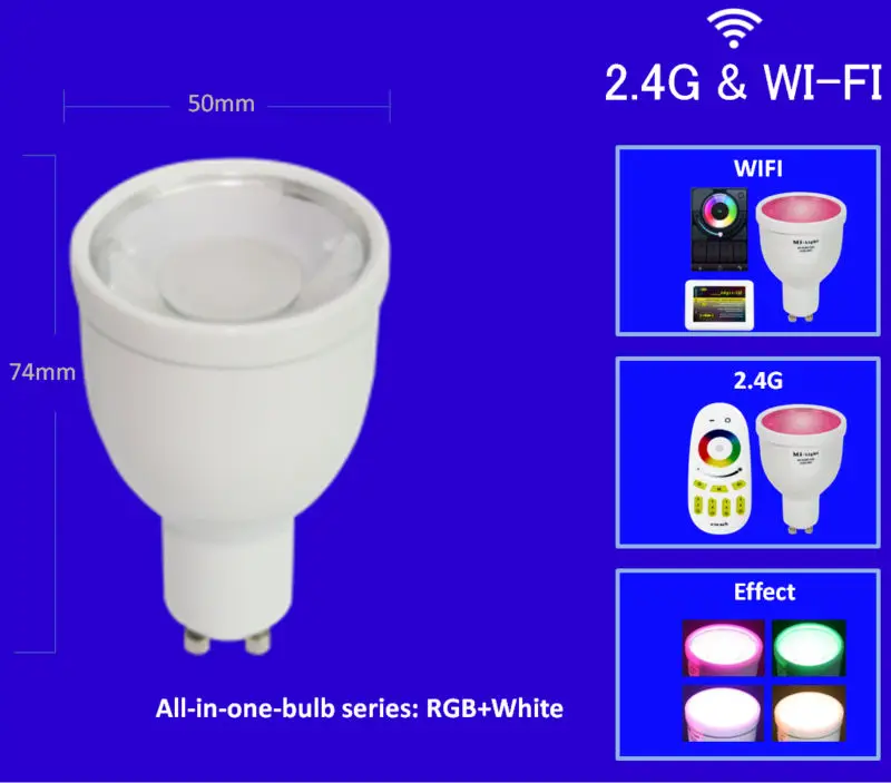 4watt gu 10 spotlight color changing mobile controlled rgbw rgbww Wi-Fi led smart light bulb gu10 rgb wifi