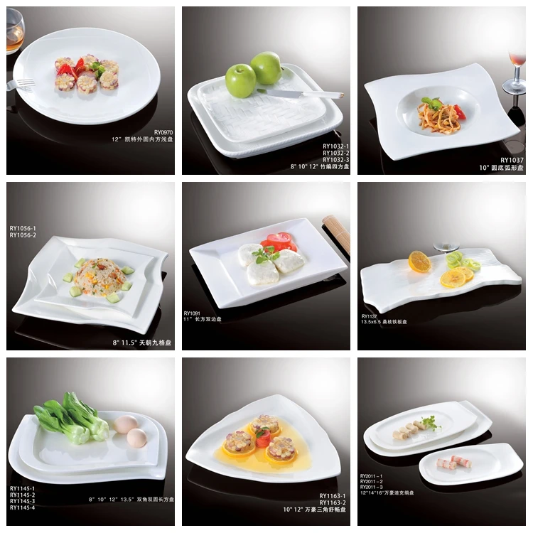 Japanese Style Wholesale White Fine Elegant Long Rectangle Plate