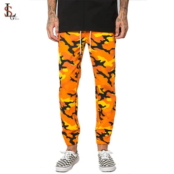 orange camo joggers mens