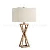 UL CUL Listed Square Shade Brass Table Lamps For Hotel Home T80507