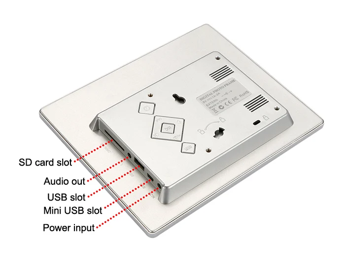 Commercial Advertising Rechargeable Battery Digital Photo Frame 8 Inch