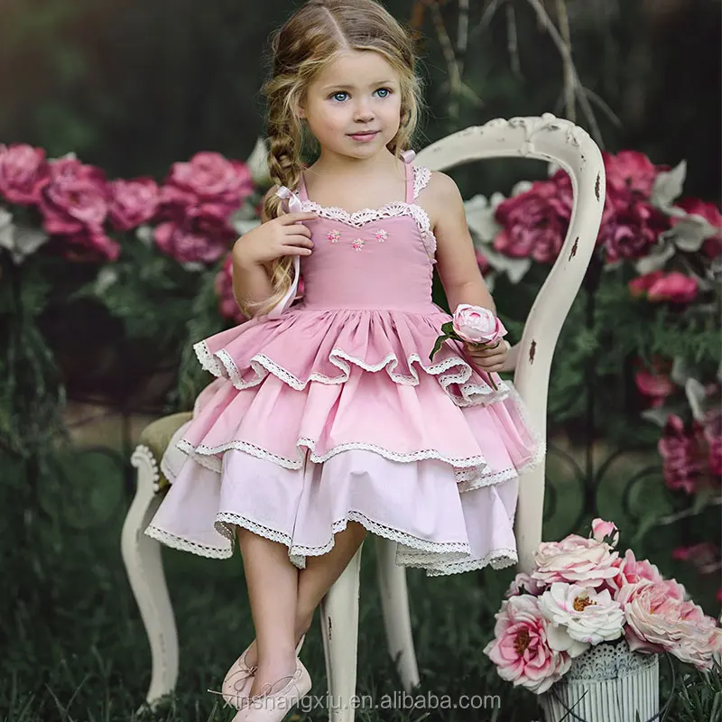 Kids Clothing 100%cotton Embroidery Flower Party Dress For Girls Baby ...