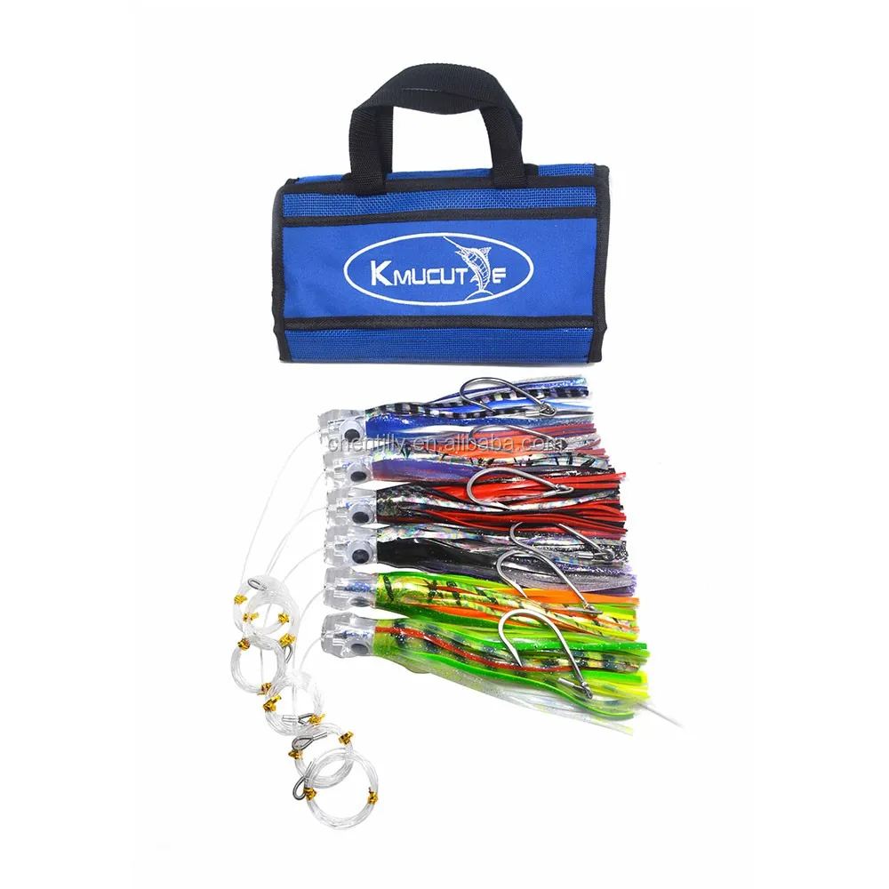 Lot De 6 Leurres De Pêche Pour Gros Poissons - Thon, Marlin, Mahi - Pêche Au Trolling