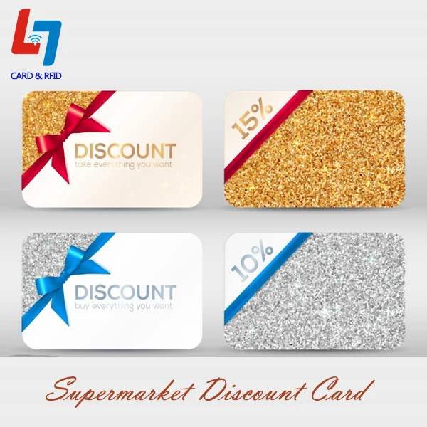 Colorful Supermarket Discount Card with CR80 PVC Material