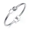 New Design Fashion Stainless Steel Bracelet Bangle With Round Bead And Cube