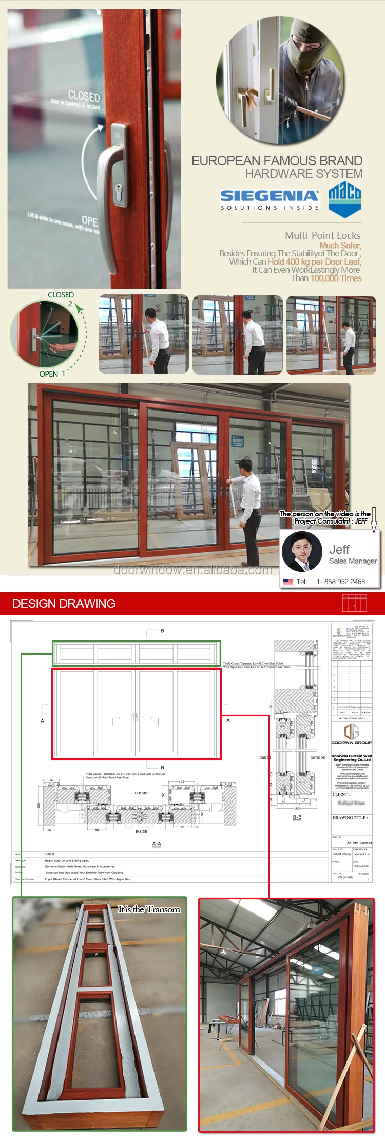 Doorwin office partition door 2018 latest super wide heavy duty lift slide glass door for entrance