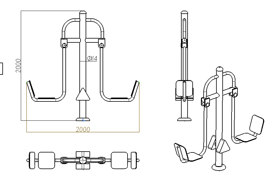 Outdoor hammer strength double leg press gym equipment