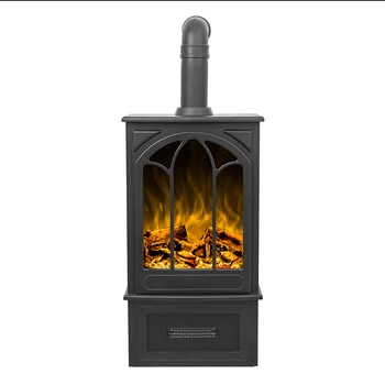 Antique Freestanding Electric Fireplace With Chimney Wood Burning