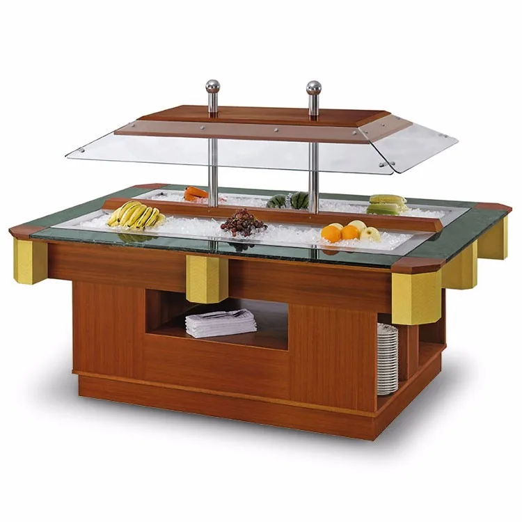 Welbas T 2channel Containers Salad Bar Refrigerator Used For Various