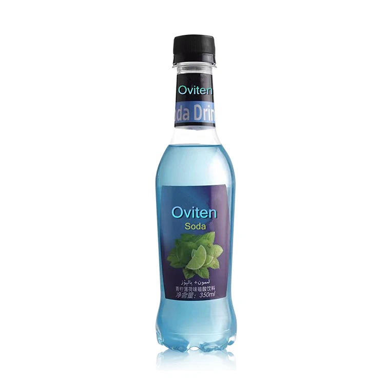 
350ml Lime mint flavor carbonated soft drink in bottle 