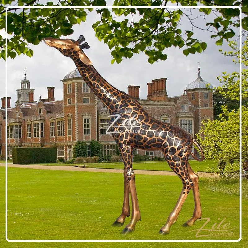 Outdoor Decoration Bronze Large Decorative Giraffe Statues For Sale