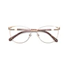 Wholesale metal factory supply fancy Italy design cat eye optical frame eyeglasses