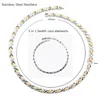 High quality stainless Steel Jewelry Set 5 in 1 negative Ion Bracelet and Necklace for health
