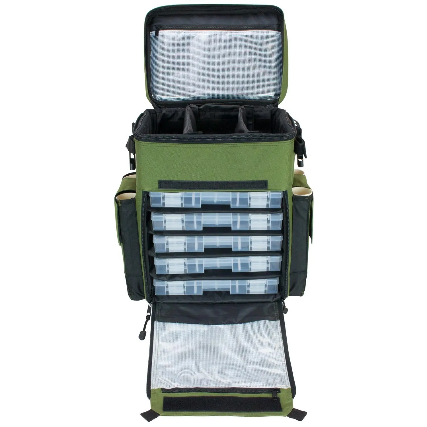 Waterproof Rolling Tackle Box Green Waterproof 5 Removable Tackle