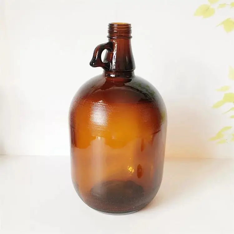 1 Gallon 1/2 Gallon 2l 4l Amber Glass Growler Jug Wine Beverage Bottle