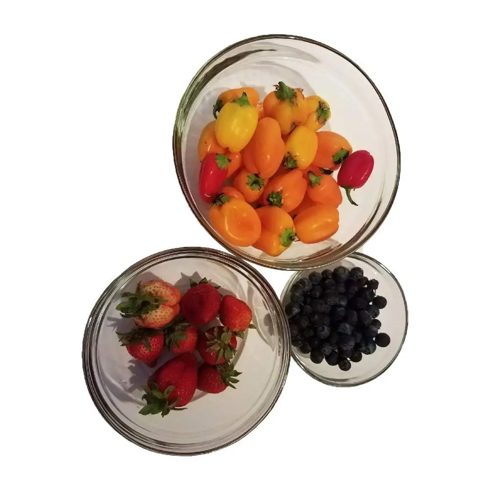 3 Piece Glass Bowl Set, Use as Cooking Bowls, Mixing Bowls, Nesting Bowls, Prep Bowls, Dipping Bowls and More