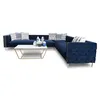 2018 newest design stainless steel sofa for wedding, tufted upholstery event furniture, 8 seater sectional sofa for rental