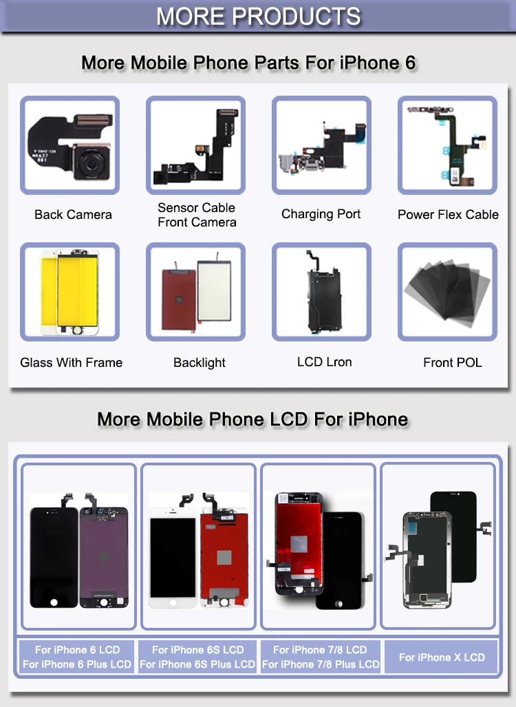 Oem Cell Phone Parts Chinese Touch Screen Mobile Spare Parts For Iphone