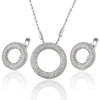 63934 Xuping luxury pave setting joias, circle 925 sun silver color jewelry set