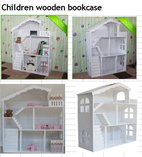 Deluxe Wit houten poppenhuis Opslag Boekenkast Kinderen Pop meubels ... Deluxe Wit houten poppenhuis Opslag Boekenkast Kinderen Pop meubels ...