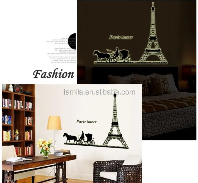 Paris Eiffel Tower Vinyl Decal Removable Wall Sticker 3d Waterproof Home Decor For Living Room Buy Show Pieces For Home Decoration Home Decoration