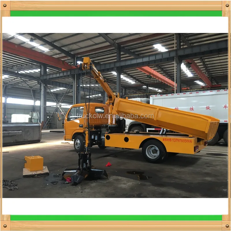 Hot Sale 6 Wheel 4 Ton Dump Truck Mounted 3.5tons Crane,Tipper Truck