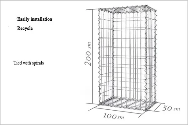 4.0mm wire Galfan Welded Gabion for Flood bank rock fall netting cage mesh
