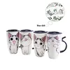 Cartoon Creative Moring Mug Milk Coffee Tea Unique Porcelain Mugs 600ml Cute Cat Style Ceramic Mugs with Lid and Spoon
