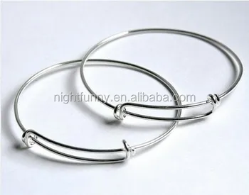 Silver Expandable Wire Bangle Bracelet For Charms Adjule Silver Expandable Wire Bangle Bracelet For Charms Adjule Stacking Charm