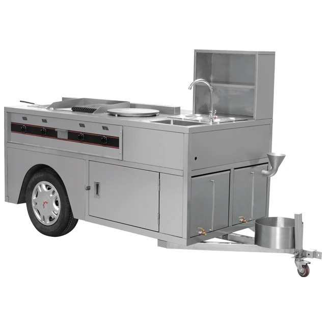 Commercial hot dog cart /Stainless steel Food truck / Snack Food cart