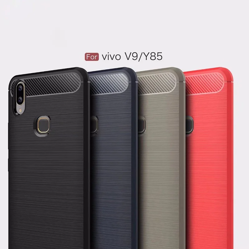 Carbon Fiber Tpu case For Vivo V9 / Y85 Soft CF Cover