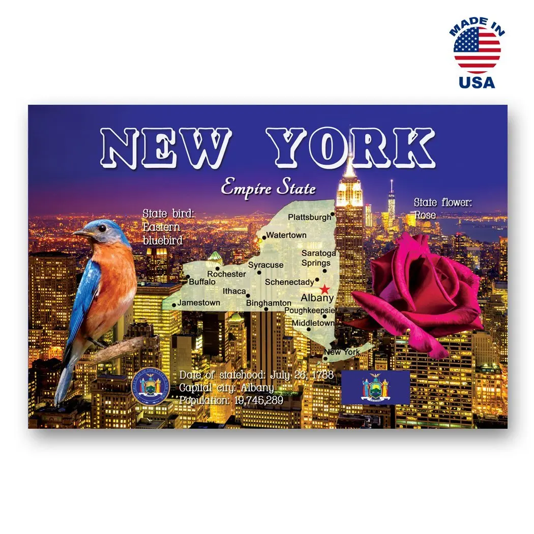 Post cards with IA map and state symbols Made in USA. IOWA STATE MAP postcard set of 20 identical postcards