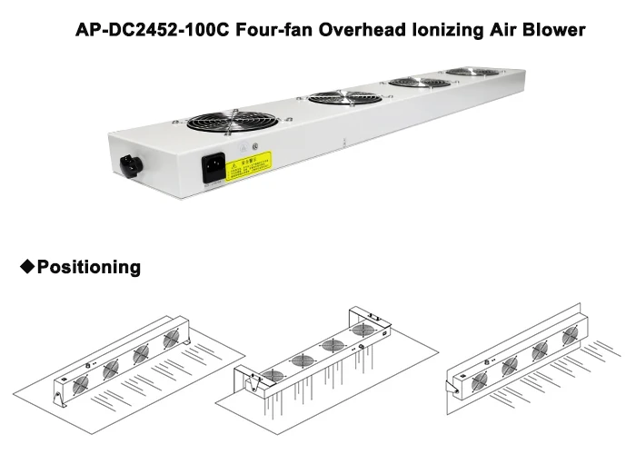 Esd Ionizer Overhead 4 Fan AP-DC2452-100C Electricity Ionizing Air Blower