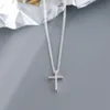 Attractive Jewelry Simple 925 Sterling Silver Women Cross Pendant Ladies Chocker Necklace