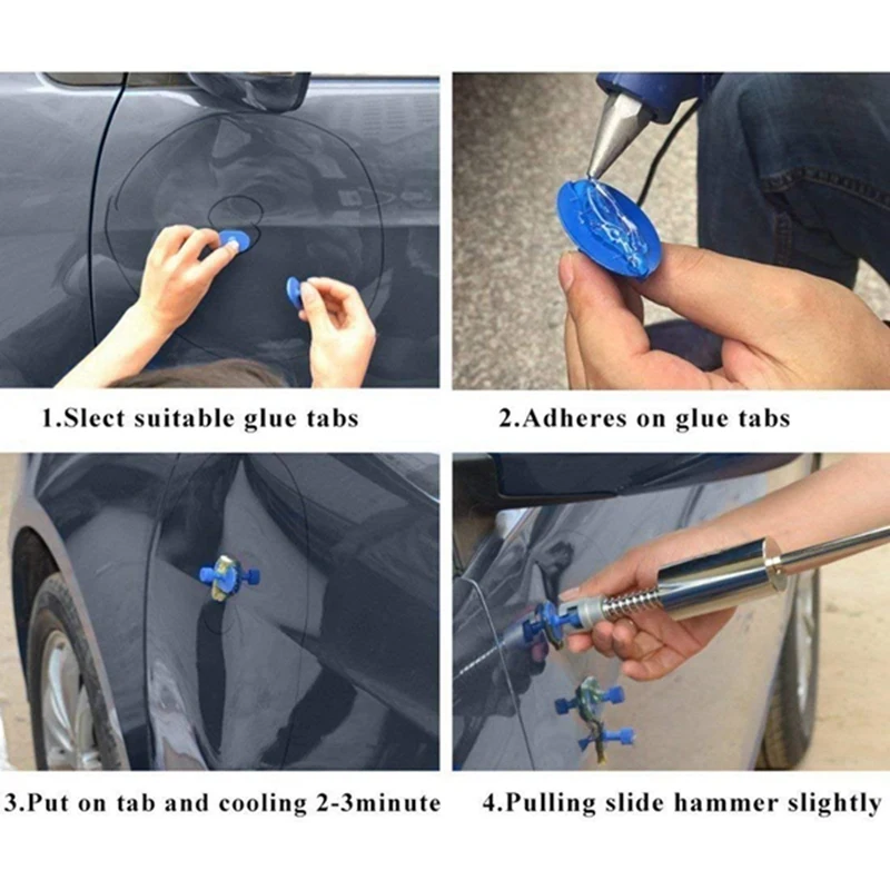 Drop Shipping Car Dent Repair Puller Tool Dent Lifter Without Paint Removal Kit Puller Grip PRO Slide Hammer T-Bar Tool