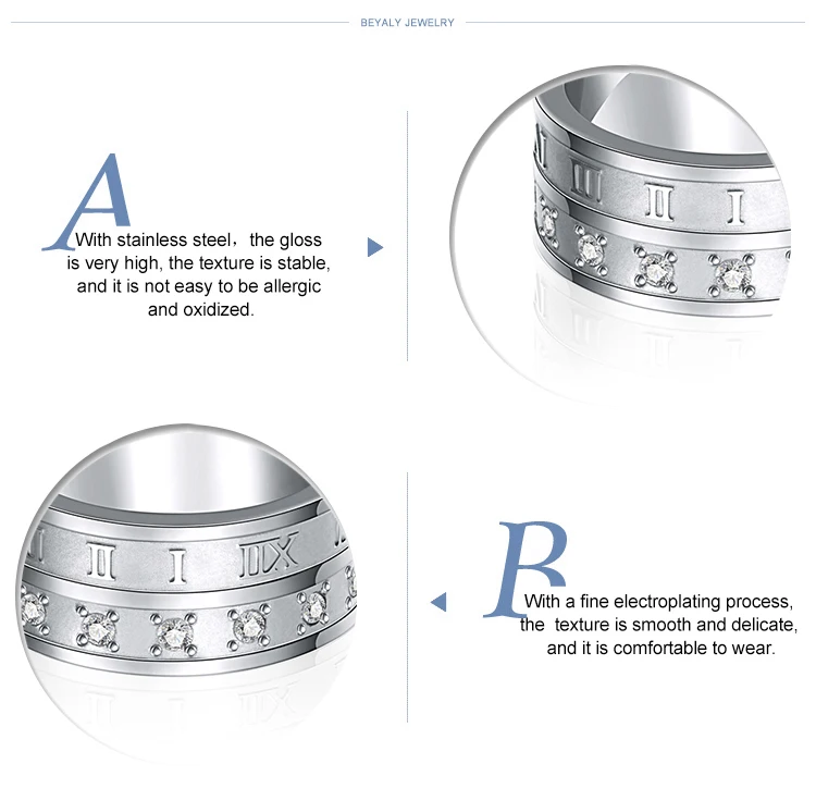 product-High Quality Roman Numerals Design Cz Stainless Steel Rings-BEYALY-img