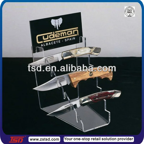 Best Sale Clear Acrylic Knife Display Stand,Plexiglass Knife Rack