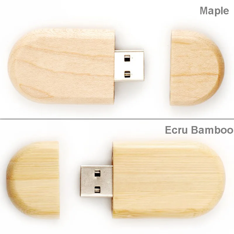 Logo printing Wooden Oval Shaped Unique USB Flash Drive - ANKUX.COM