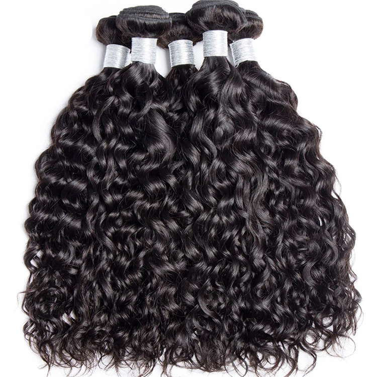 Wet And Wavy Brazilian Bundles With Closure, Human Virgin Deep Wave Bundles With Closure