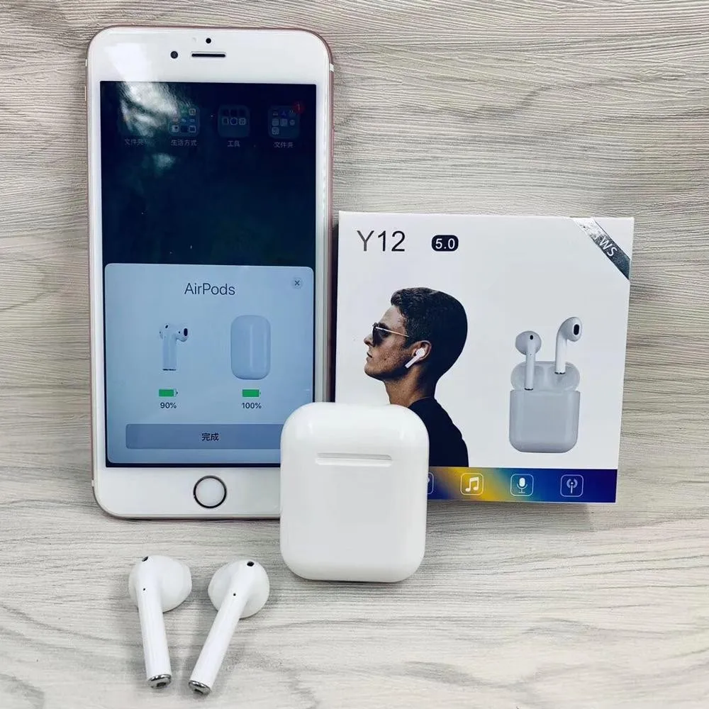 Y12 СПЦ беспроводные наушники bluetooth 5,0 гарнитура всплывающие сенсорные наушники для iphone беспроводные наушники bluetooth