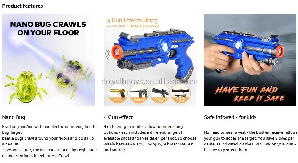 toy laser gun and laser target system