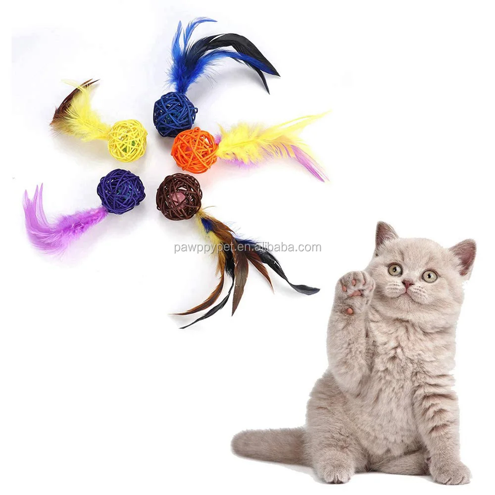 Cat Catch Chewing Toys,Pet Kitten Kitten Plush Play Toy Colorful Rattan