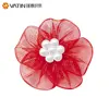 Low Price Organza Sheer Ribbon Flower Rosette